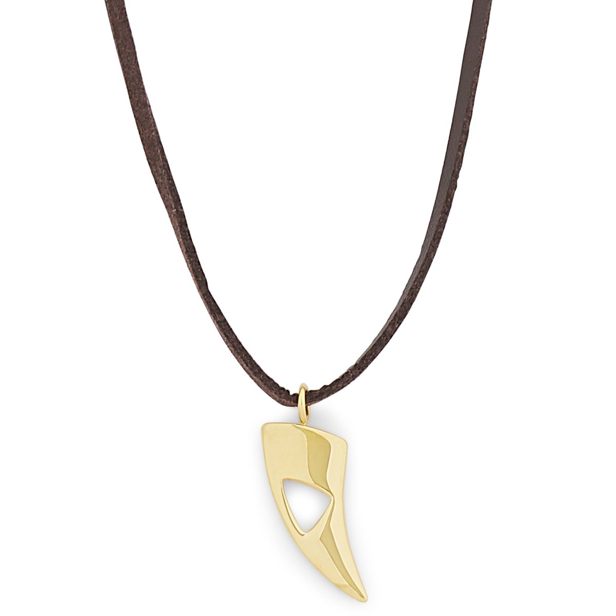 Goudkleurige Leren Iconic Ketting met Hanger met Uitsparing