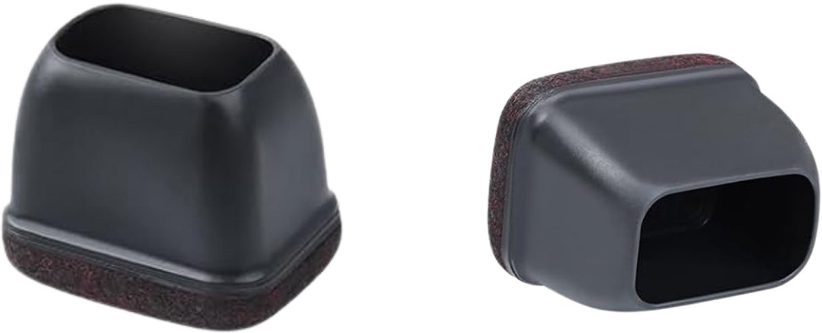 FLOOQ stoelpootdop met vilt - rechthoek - 30 x 15 mm - zwart - 8 stuks