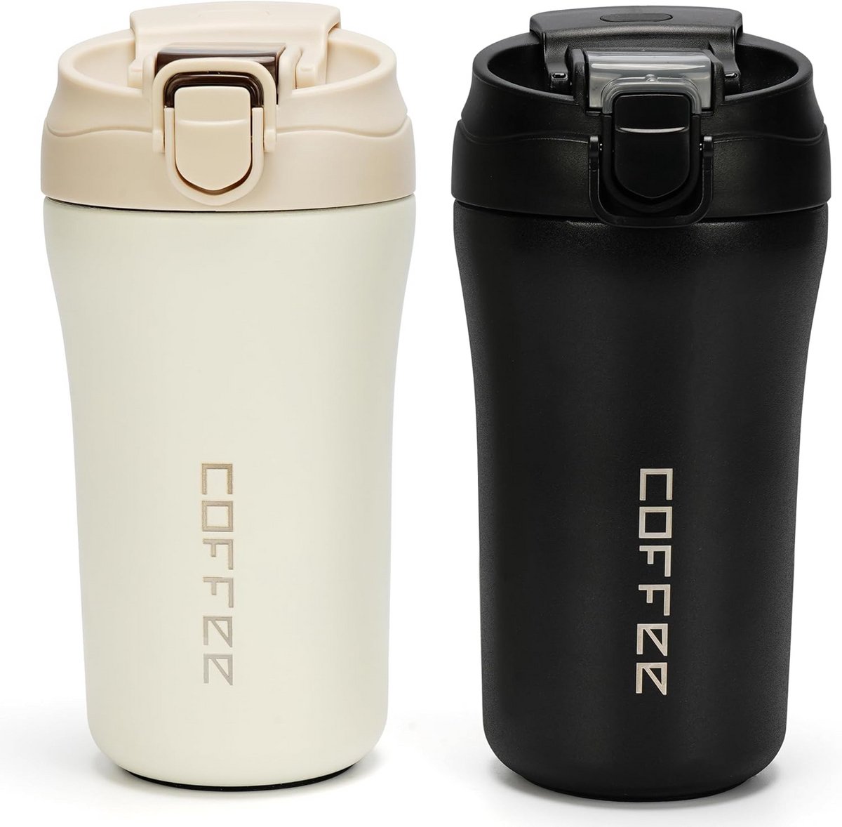 Set van 2 Thermosbekers RVS 400ml voor Koffie en Thee - Lekvrij en Dubbelwandig