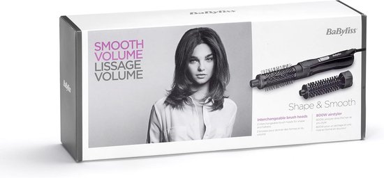 BaByliss Shape & Smooth Fohnborstel AS82E - 38mm Keramische borstel - 2 Temperatuurinstellingen [Airstyler] - Krulborstel