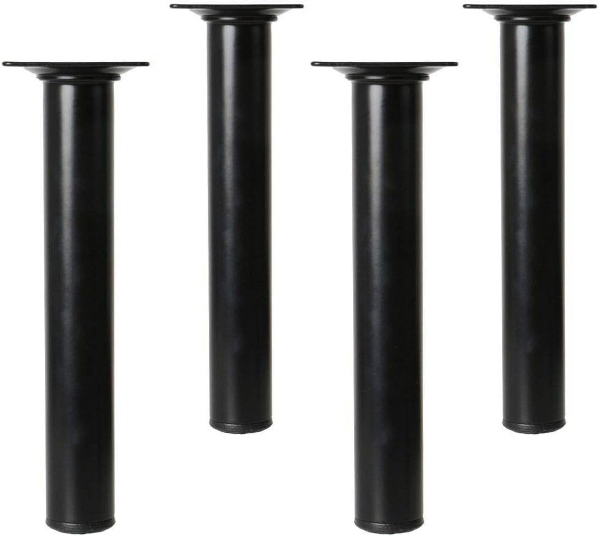 Set van 4 Ronde Stalen Meubelpoten Zwart - Stevige Onderstel voor Tafels en Meubels