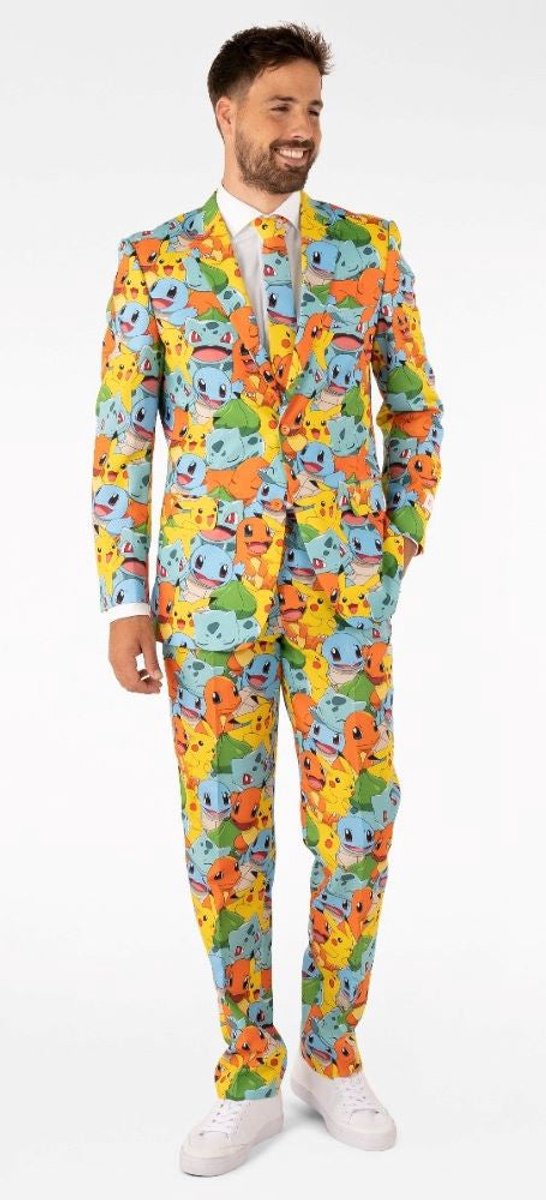OppoSuits Pokémon™ - Heren Kostuum - Pokemon Nintendo Pak - Carnavalskleding - Gekleurd - Maat EU 46