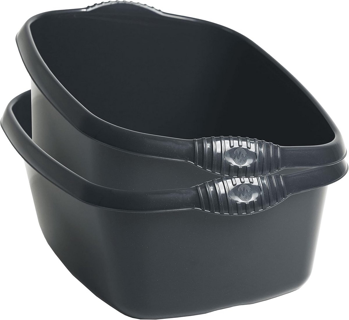 Dubbele Rechthoekige Spoelbak Schalen Zwart - 12 Liter - Voedselveilig Plastic
