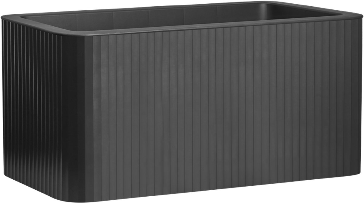 Florus Jive Terrace Stripe 80cm - Plantenbak voor Buiten -100% Gerecycled Plastic – L78 x W39 x H37.2 - Antraciet