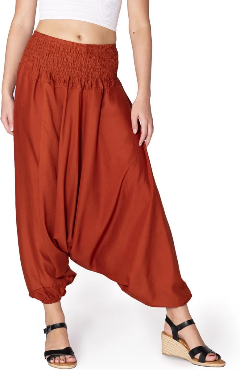 Unisex Harembroek Effen - 100% Zachte, Ademende Viscose met Elastische Tailleband