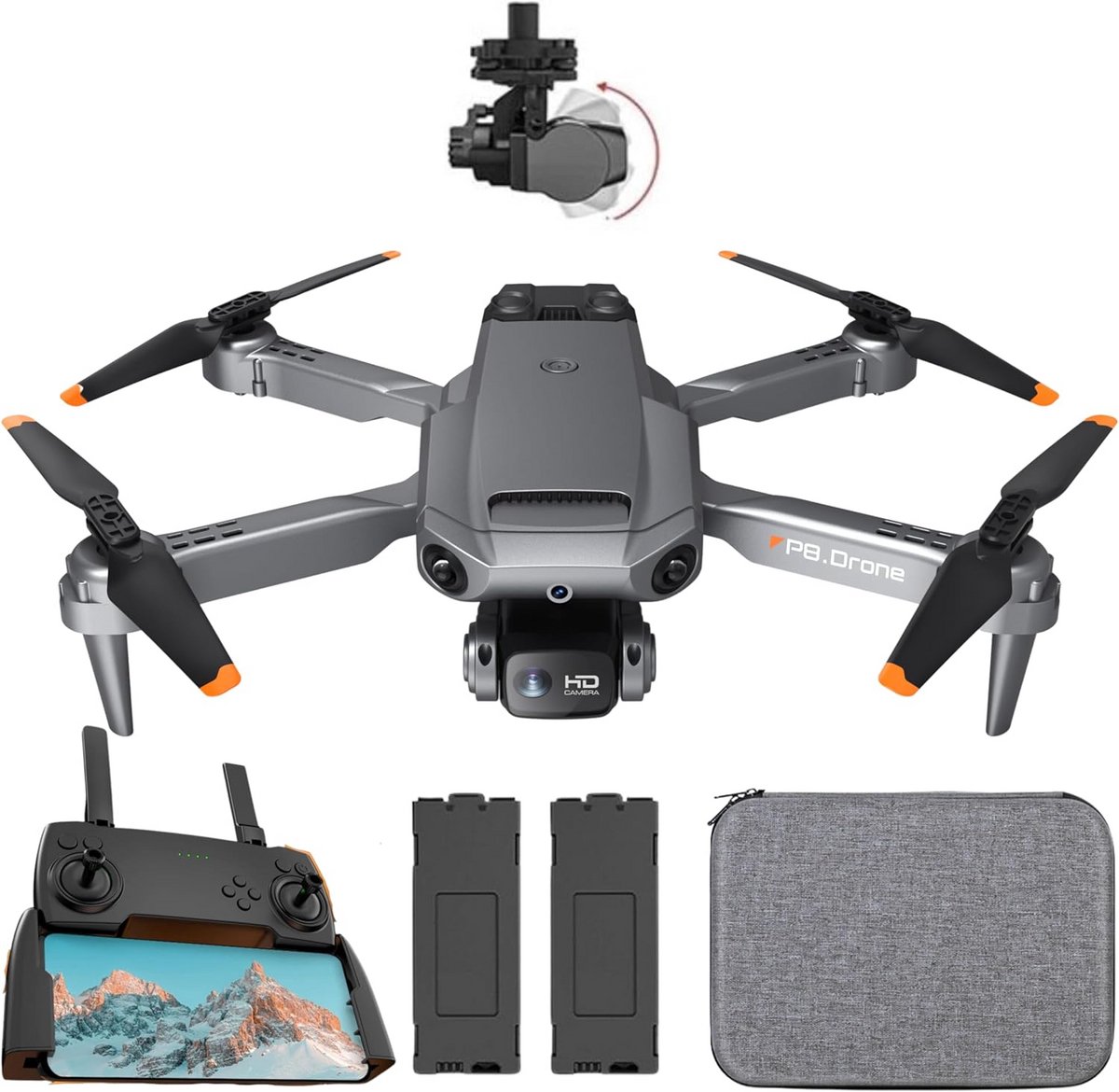 Drone met Dubbele Camera en Obstakelontwijking - Inclusief 2 Accu's en Tas