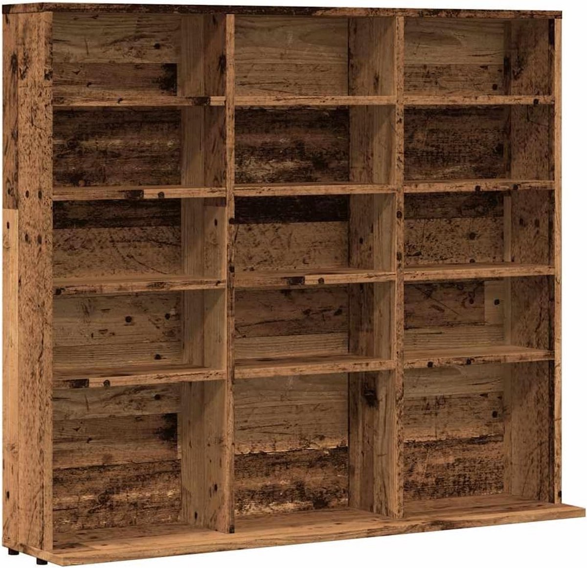 CD Kast Hout met Opbergruimte - Boekenkast voor Media en DVD's - 100x23x89.5 cm