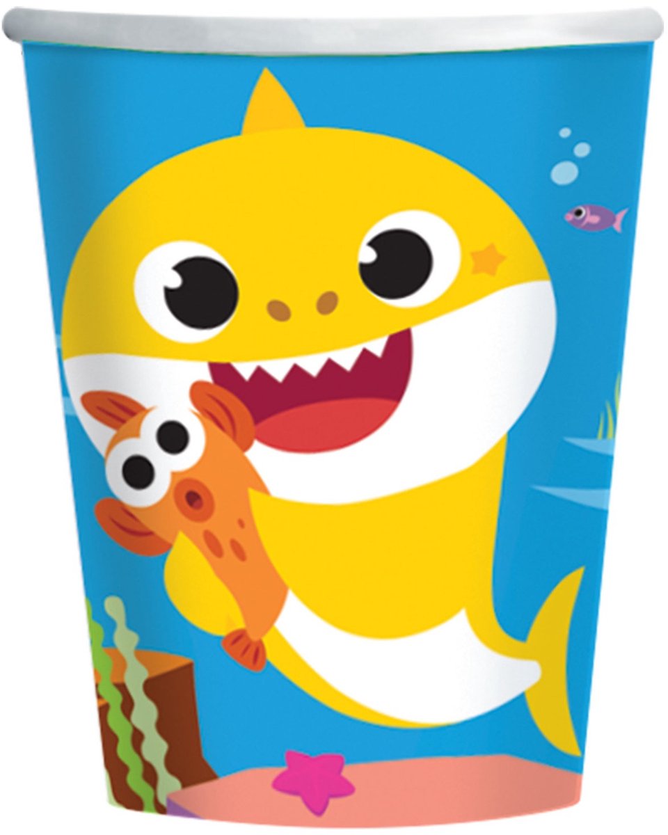 8 papieren bekers Baby Shark