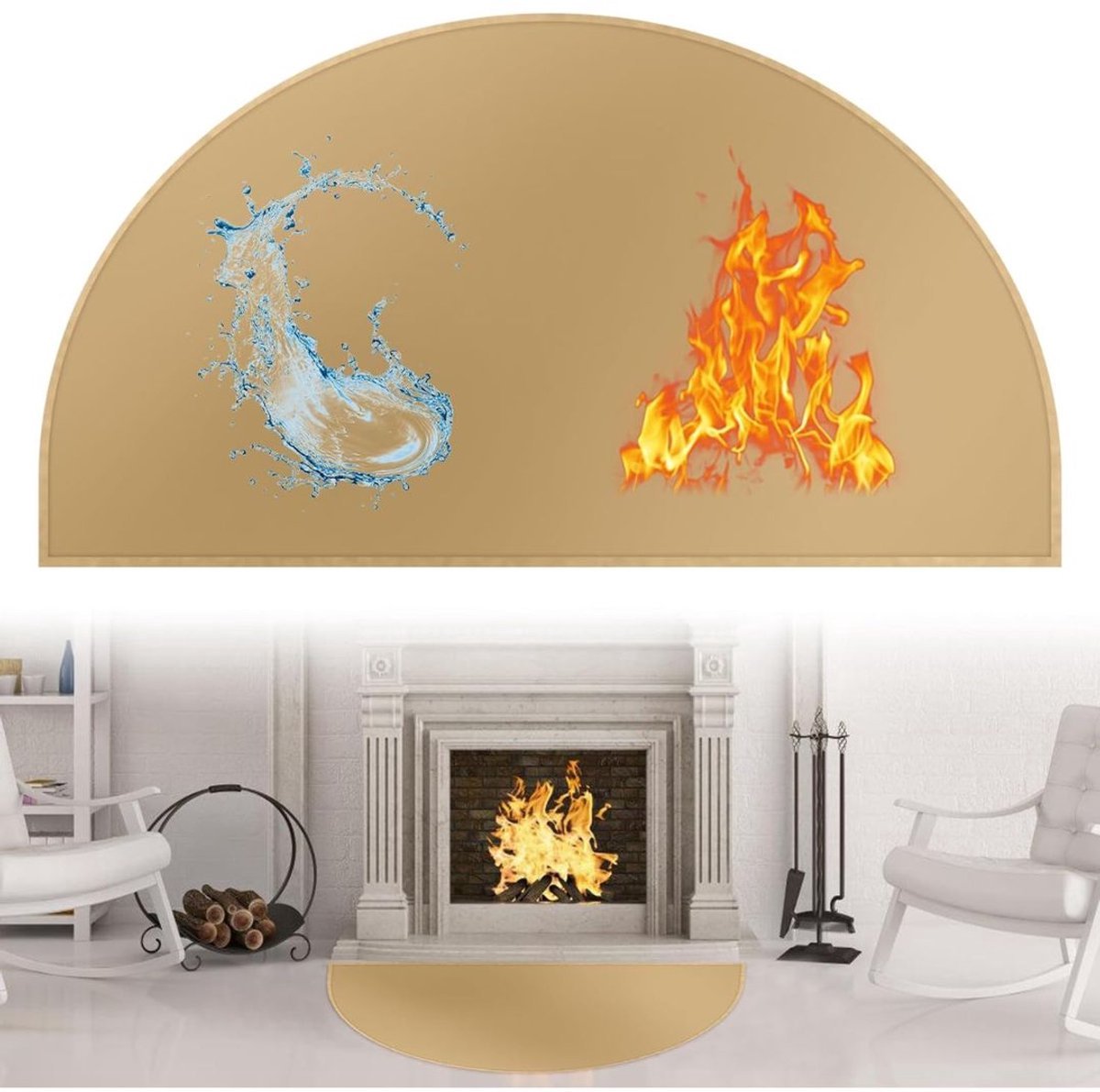 NBAP® Vuurvaste Mat - Hittebestendige Haardmat - Open Haard - Beige