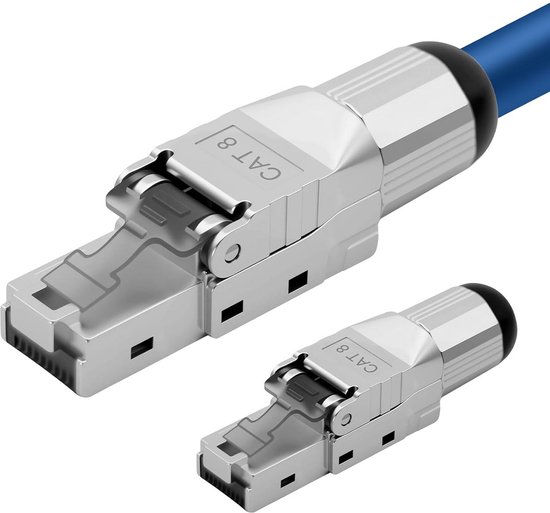 8 Stuks CAT 7 RJ45 Stekkers – Gereedschapsloze LSA Montage, Volledig Afgeschermd STP, 10 Gbit/s 1000 MHz – Geschikt Voor AWG 22-24, Cat6a/Cat7 Installatiekabels