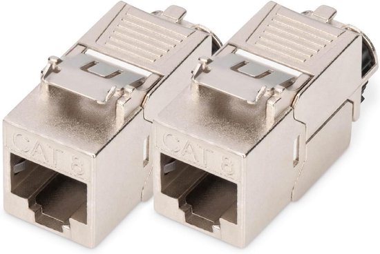 Joycabin 4 Stuks CAT 7 Keystone Modules RJ45 – Afgeschermd, 10 Gbps, 600 MHz, Geschikt Voor CAT7/CAT6a/CAT6/CAT5e