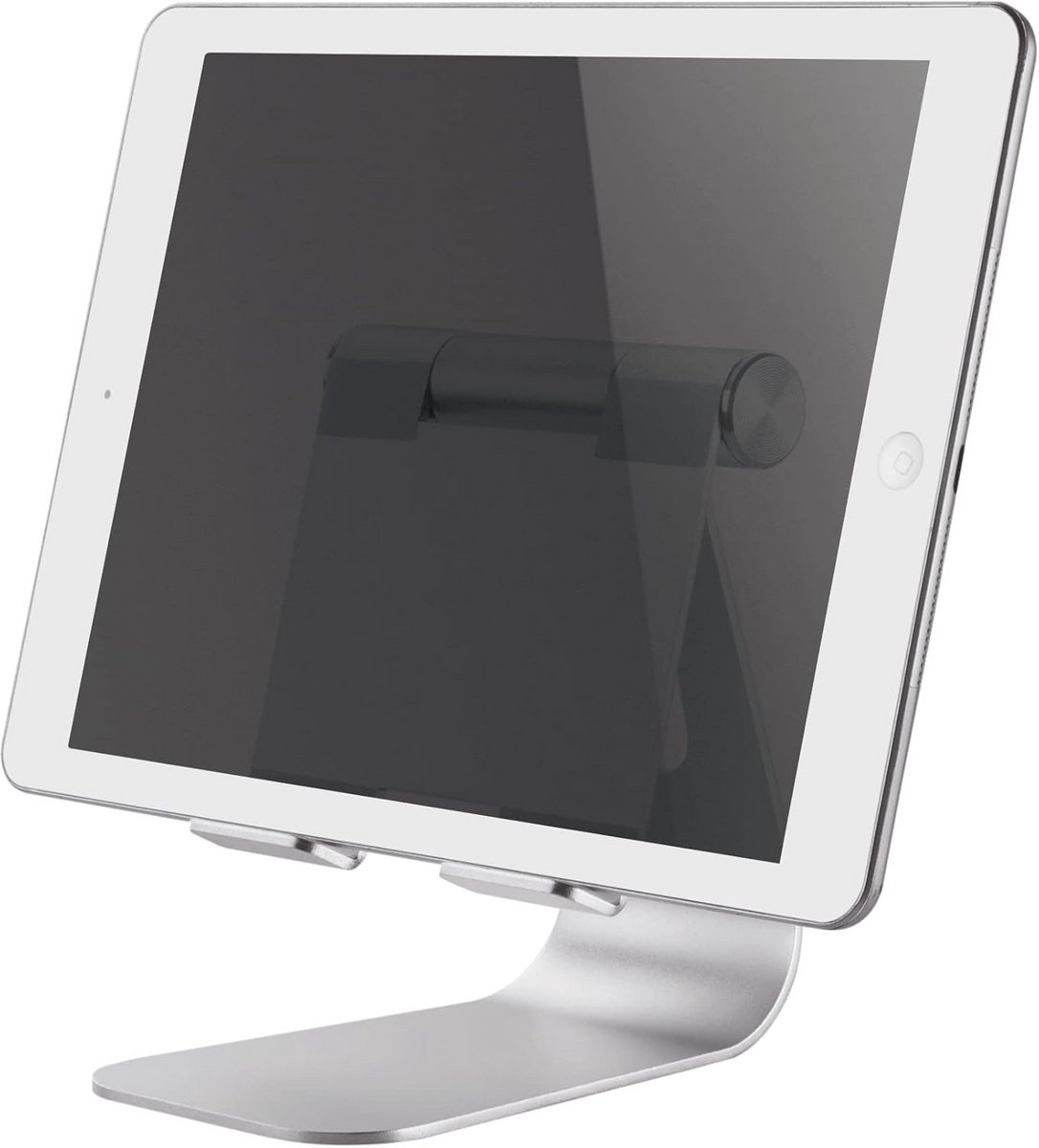 Universele Tafelstandaard voor Tablet 0-11 Inch - Verstelbaar en Zilverkleurig