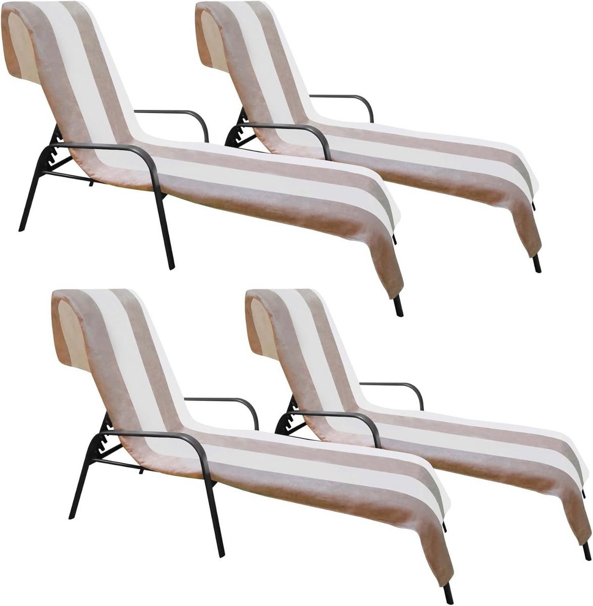 Luxe Katoenen Loungestoelhoes Badstof voor Strand en Zwembad - Sneldrogend Chaise Meubelbe