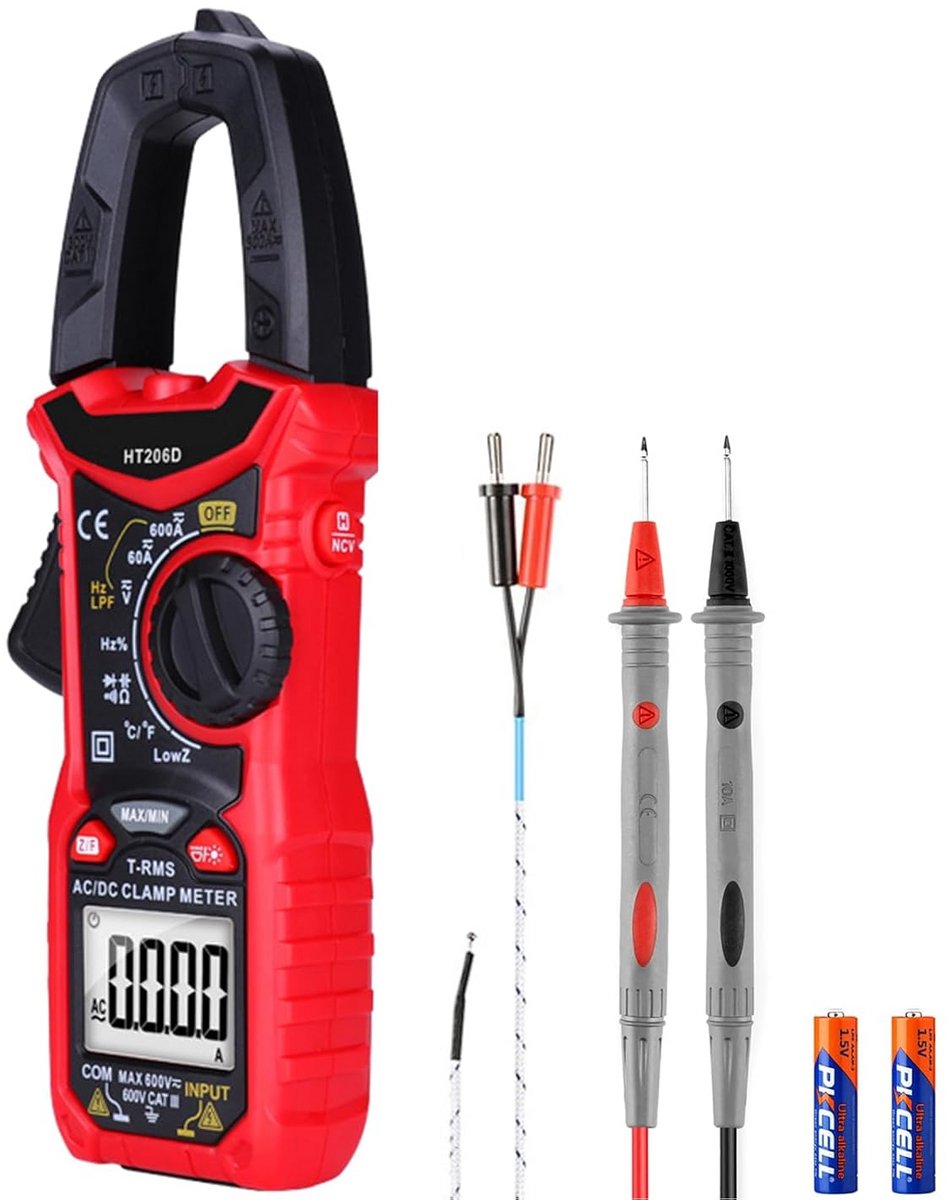 Digitale Multimeter Tang Tester TRMS 6000 Tells Voor Spanning, Stroom en Temperatuurmeting