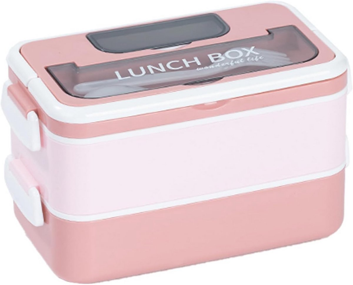 Stapelbare 1600 ml Bento Box met 2 Lagen en Lekvrije Maaltijdcontainer