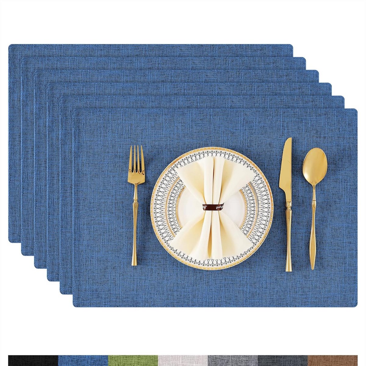 Set van 6 Afwasbare Placemats - Hittebestendig en Antislip Tafelmatten