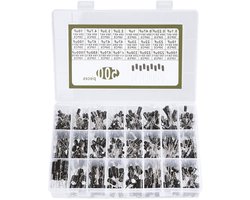 Elektrolytische condensatoren set met opbergdoos, 24 waarden, 500 stuks, capaciteit 0,1 uF tot 1000 uF