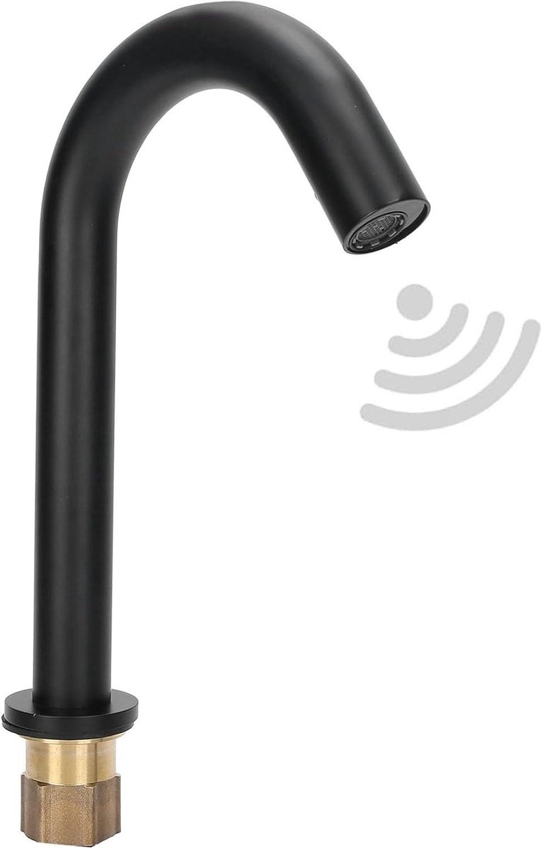 Automatische sensor kraan voor keuken en badkamer, enkele koude G1/2 in zwart koper met ba