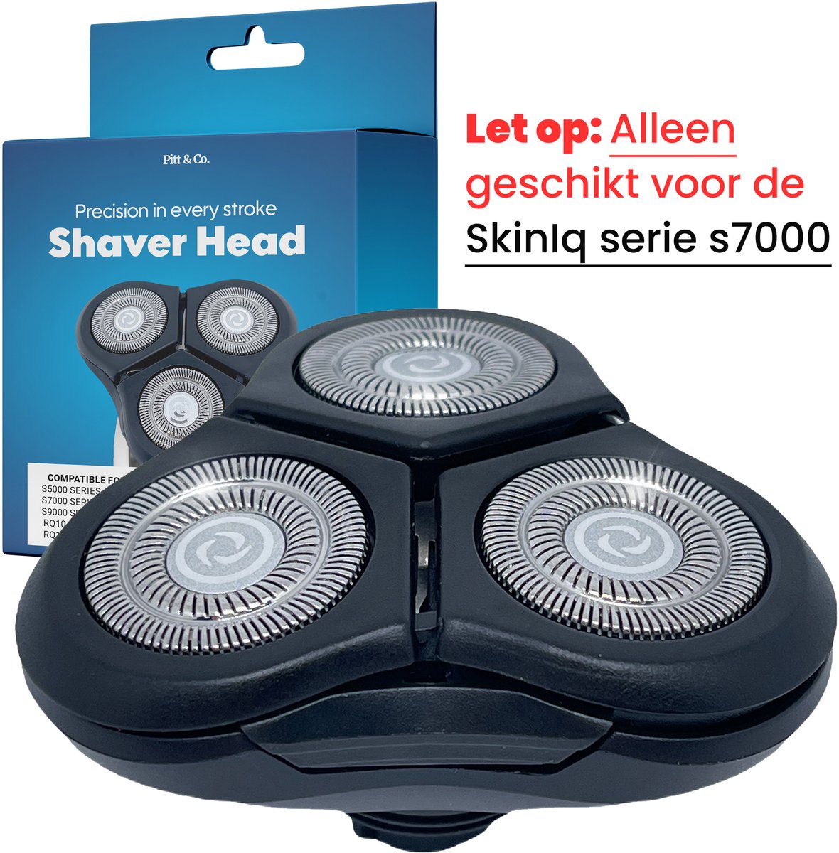 Scheerkop geschikt voor Philips Series 7000 S7000 SH70 – Alleen Geschikt voor Philips SkinIq - Zwart