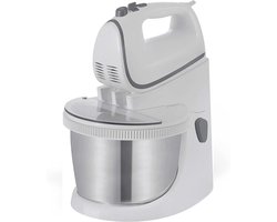 Aurixi® Mixer met Mengkom - Keukenmachine - Mixer - Inclusief Accessoires - Wit/Grijs - 25cm x 32cm x 25cm
