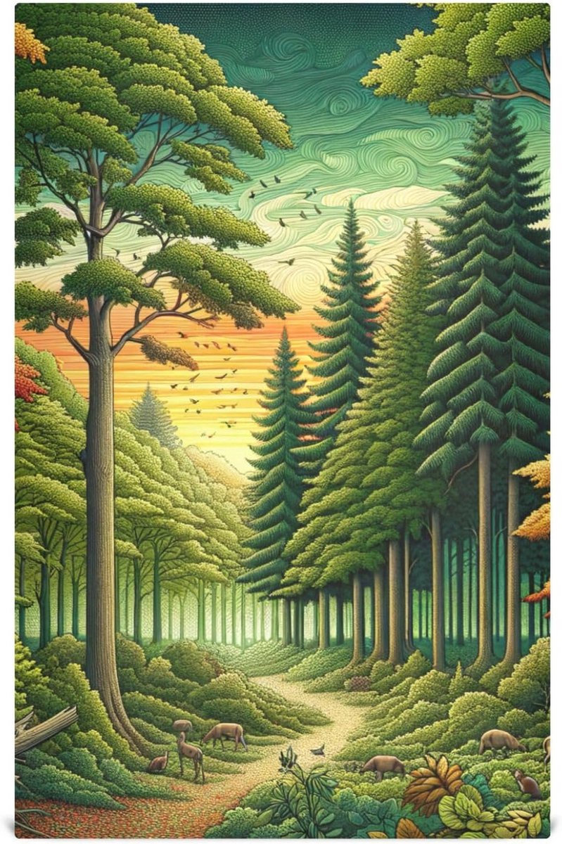 Keukendoeken Forest Nature Set van 6 - Zacht, Super Absorberend en Duurzaam