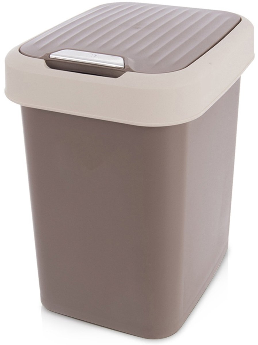 Bruine plastic afvalbak 12 liter