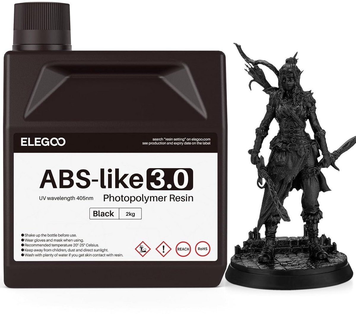 UV Hars 405nm ABS-achtig 3D Printer Hars Zwart 2000g Hoge Precisie