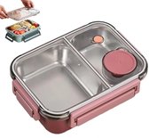 Lunchbox - lunchboxen - 850ml - RVS - Snackbakje - Lunchbox volwassenen - Lunchbox voor kinderen - Lekvrije Lunchboxen - Onbreekbaar - Grote capaciteit - Vaatwasserbestendig - BPA-vrije