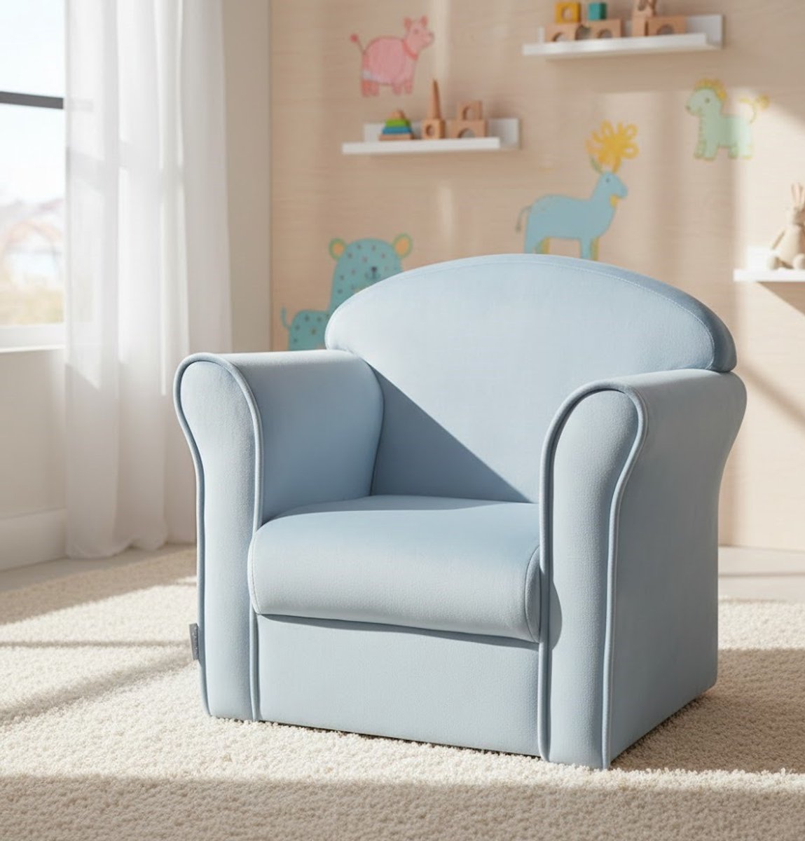 Kinderstoel "Luxe Mini Sofa" met - Sofa" Armleuningen – Fluwelen Zitting, - Medahomestore