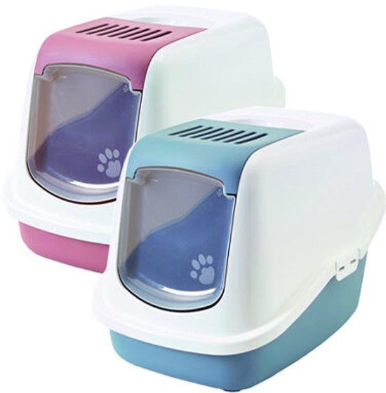 Savic Nestor Earth Kattenbak - Roze/Wit - 56 x 39 x 39 cm