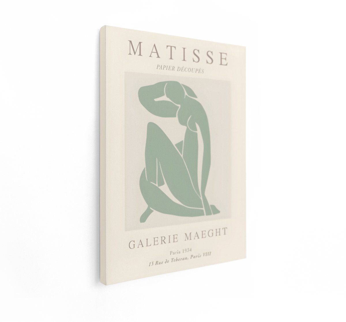 Artaza Canvas Schilderij Matisse - 60x80 cm - Wanddecoratie Abstract - Muurdecoratie Vrouw - Decoratie Vintage Poster - Groen