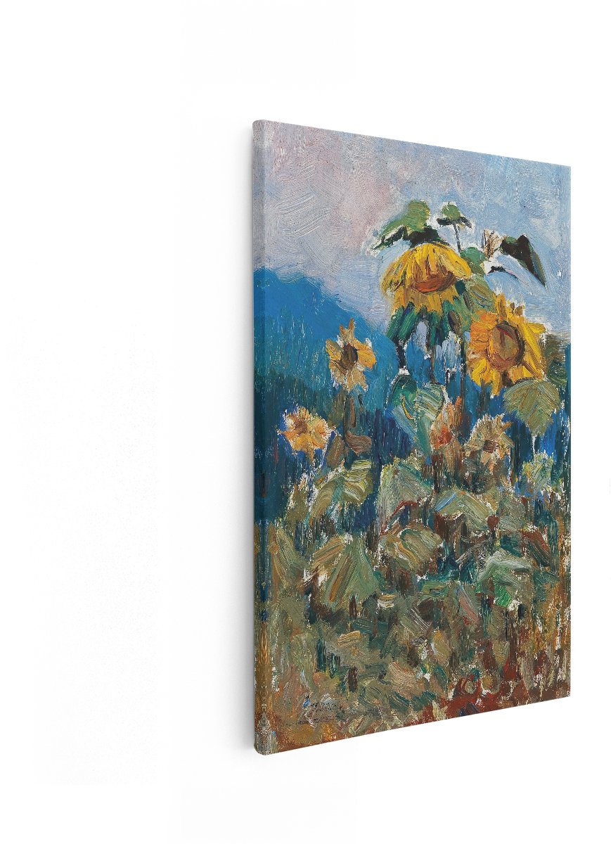 Artaza Canvas Schilderij Bloemen - 20x30 cm - Wanddecoratie Zonnebloemen - Muurdecoratie Olieverf Natuur - Schilderijen Op Canvas