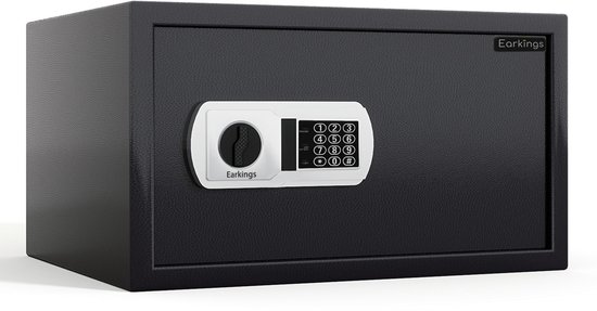 Earkings® Kluis 23x41x33 cm Cijferslot - Twee Sleutels, Muurbevestiging en Alarm Slot - 21.3L - Staal