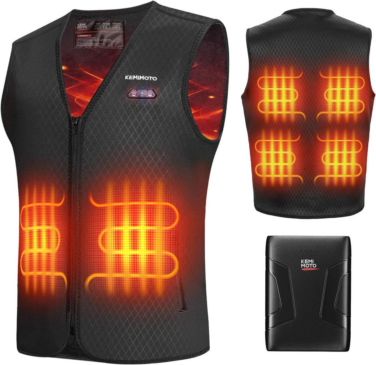 Verwarmd Vest met 8 Warmtezones en 3 Instellingen - Inclusief 10.000 mAh Batterij