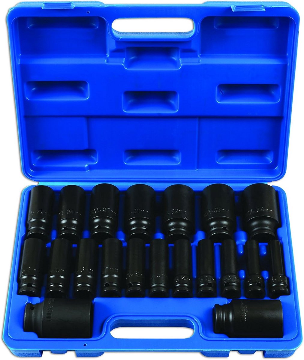 Diepe Slagsleutel Set Professioneel 1/2" Aandrijving 20 Delig Chroom-Molybdeen