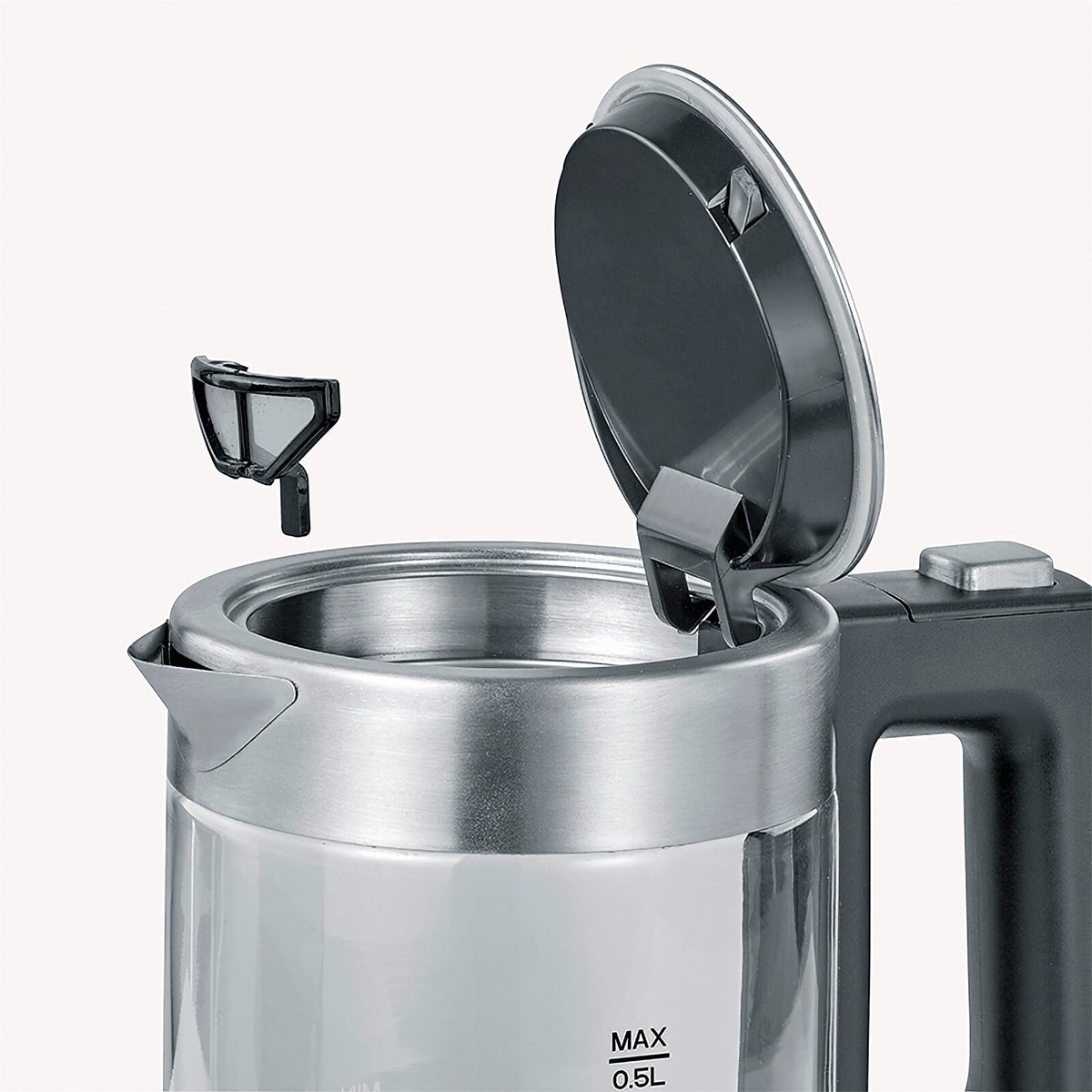 Severin WK 3472 - Waterkoker - electrisch - glazen kan - 0.5l - zilver/zwart — afbeelding 4