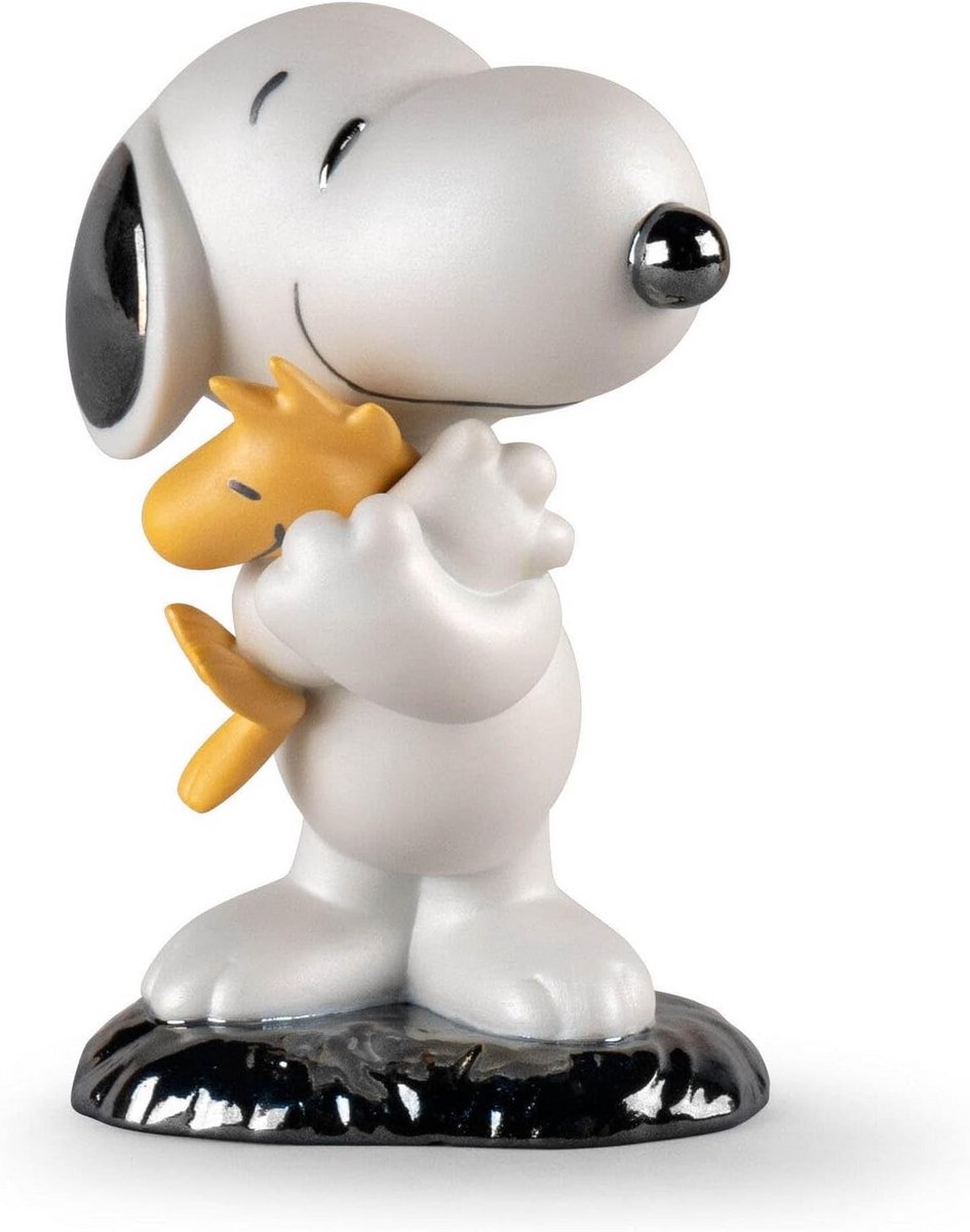 Snoopy en Charlie Brown Porseleinen Beeldjes Set - Handgemaakt Kunstobject
