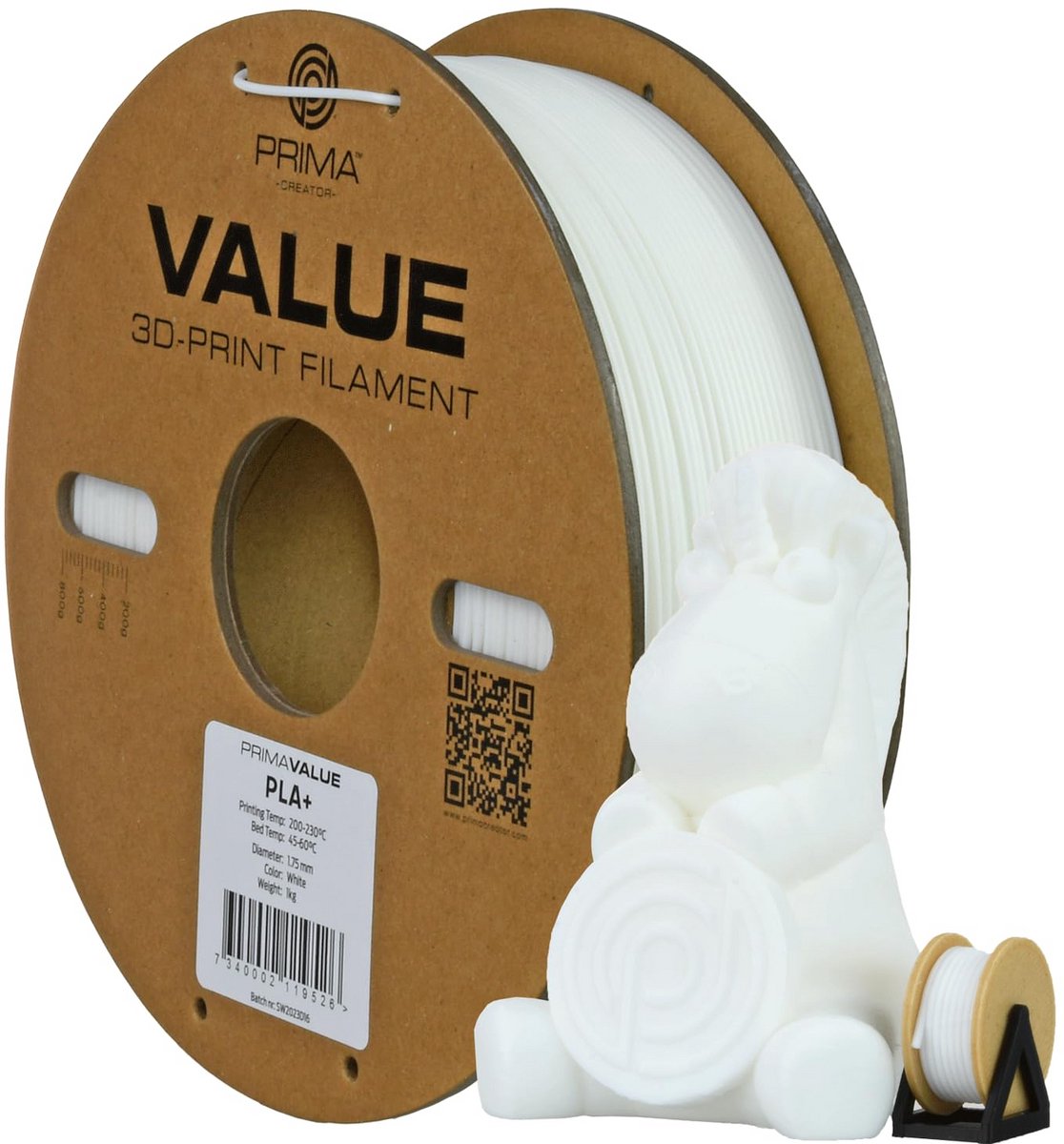 PLA+ 3D Printer Filament Wit 2,85 mm 1 kg Hoogwaardig Duurzaam Materiaal