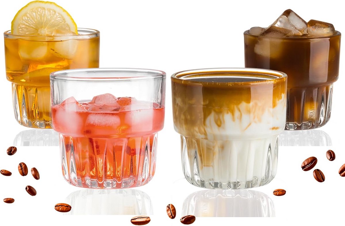 Set van 4 Glazen Koffiemokken Dubbelwandig