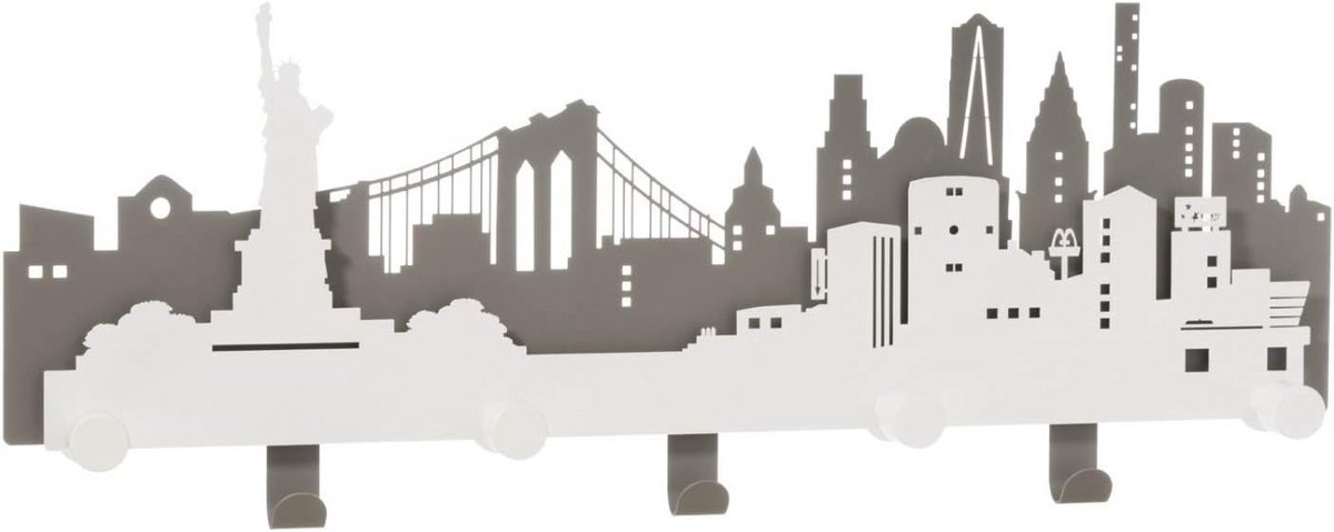 Wandkapstok Design New York Haken Ardesia Wit Marmer Look Gemaakt in Italië