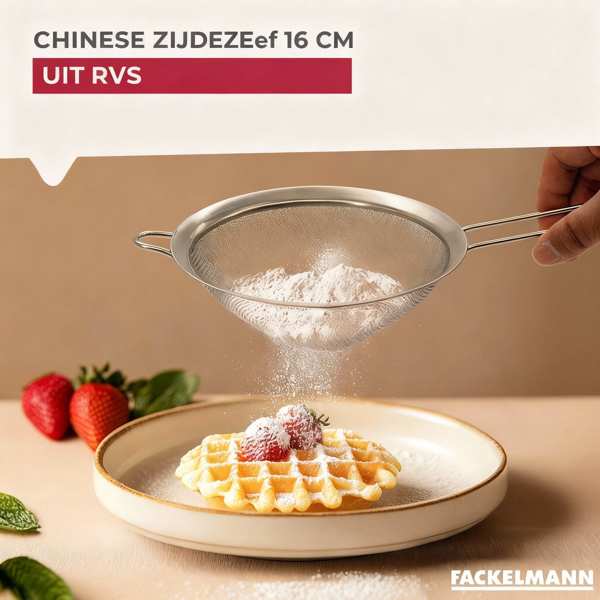 Chinees Vergiet 16 cm diameter van roestvrij staal Fackelmann