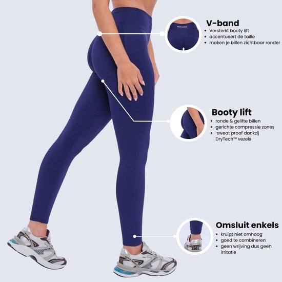 Euphoria Sportlegging Dames - Sportkleding Dames - Sportbroek Dames - Yoga Broek Dames - Indigo - Maat S — afbeelding 2