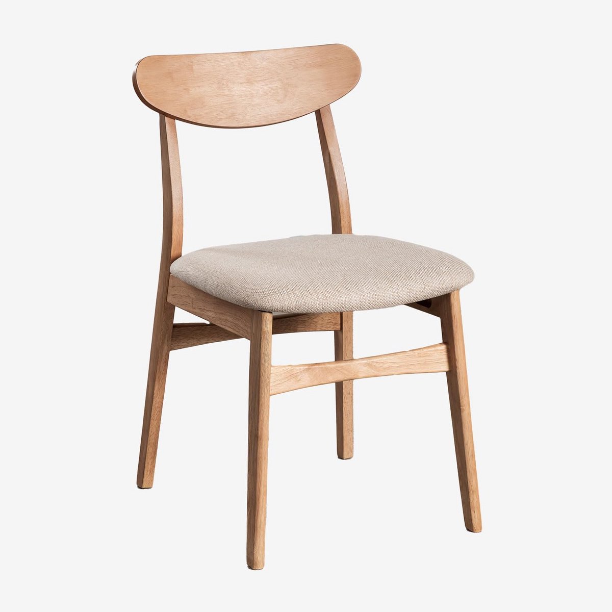 Eetkamerstoel Stof en Hout Scandinavisch Design Comfortabel Zitcomfort