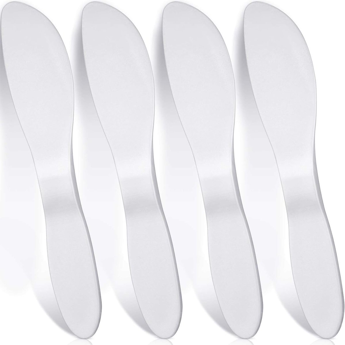 Daity 4-delige herbruikbare plastic botersmeerset - multifunctioneel - stevig en duurzaam - geschikt voor het smeren van boter - jam - roomkaas - enz. - praktisch keukenhulpmiddel - 18 cm (wit).