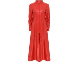 Lange Lak Trenchcoat voor Dames en Heren - Sexy PVC Leren Lange Jas met Ritssluiting voor Clubwear & Disco