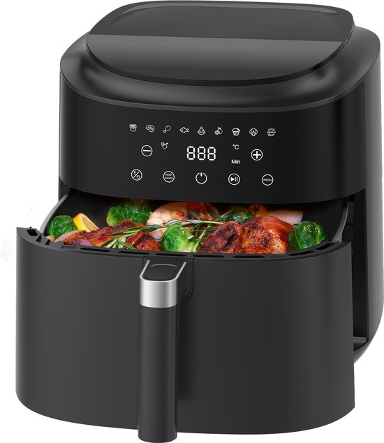 Dewelling XXL 9 L Airfryer AF80D10 – Heteluchtfriteuse met dehydratieprogramma – 2350 W krachtige prestaties en 360° hete luchtcirculatie