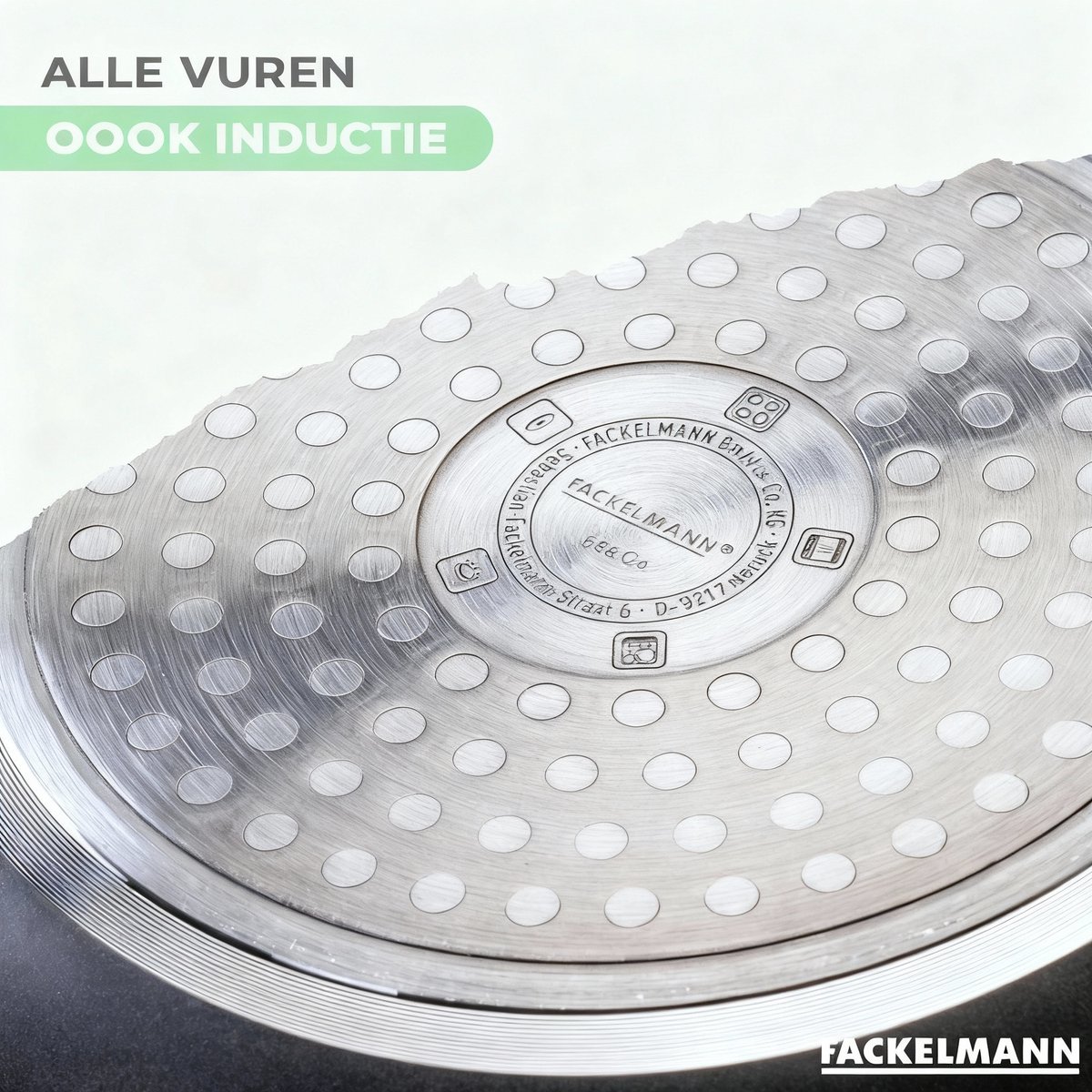 Set van 4 pannen van 16, 20, 24 en 28 cm en 6 Fackelmann Brandao keukengerei