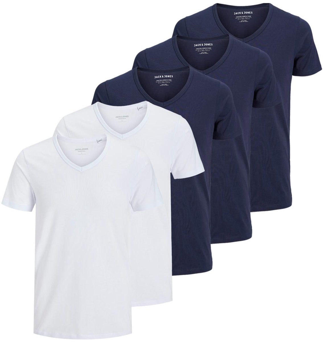 Jack & Jones Heren t-shirt 5 pack Essentials