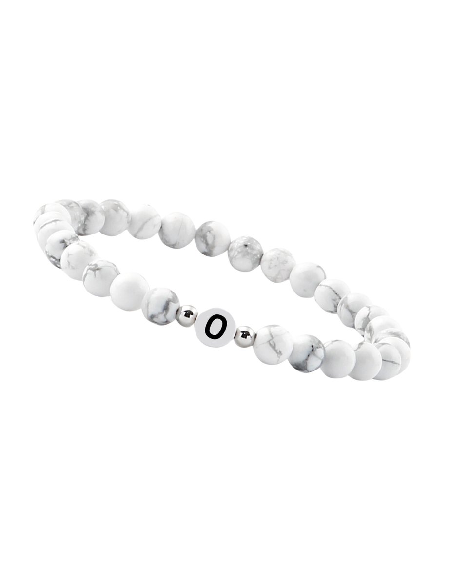 good.designs Parelarmband van howlietstenen met de letter O