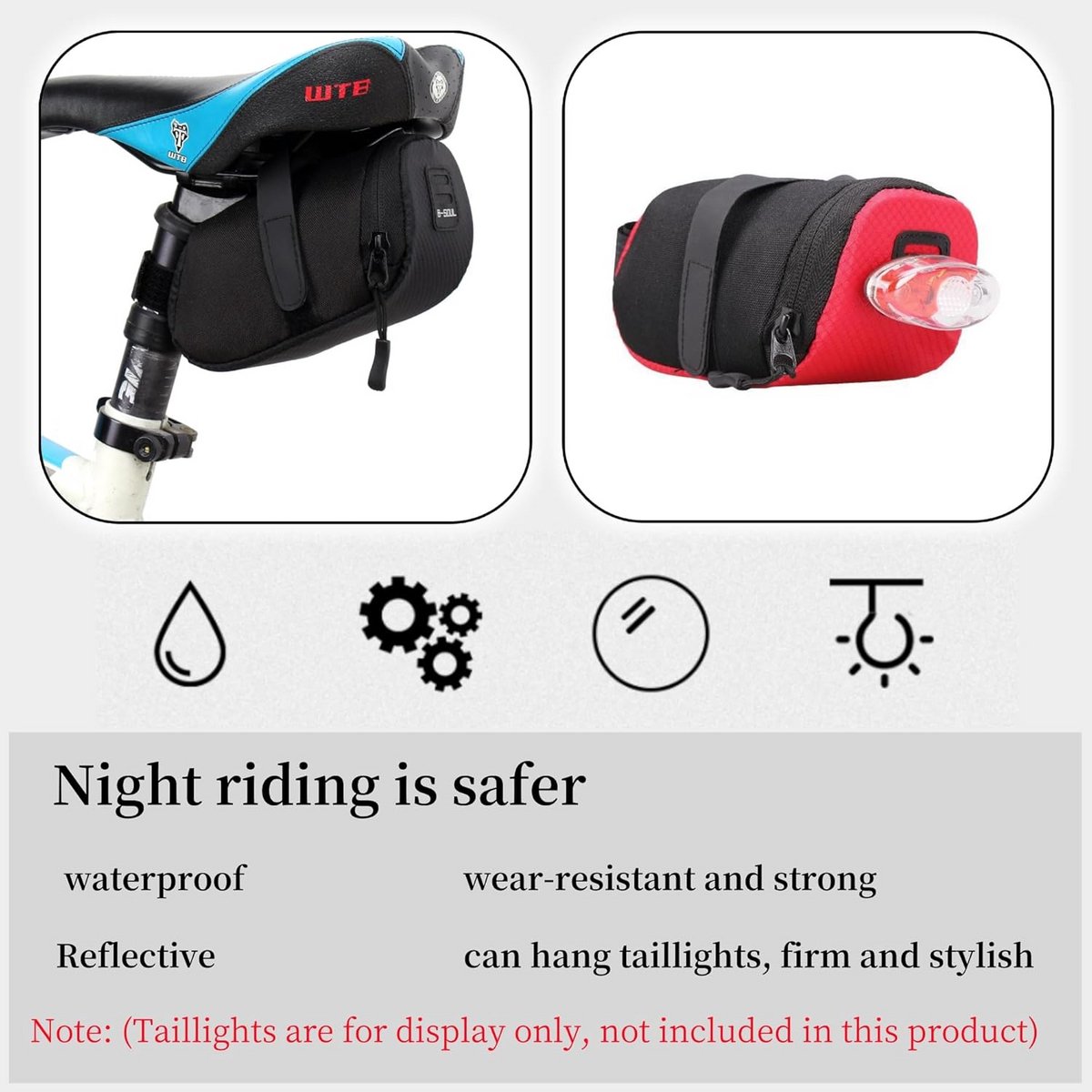 2-Pack Fietszadeltas Set - Waterdichte & Reflecterende Fietstassen voor Mountainbike & Racefiets